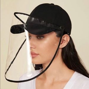Baseball cap with clear face shield